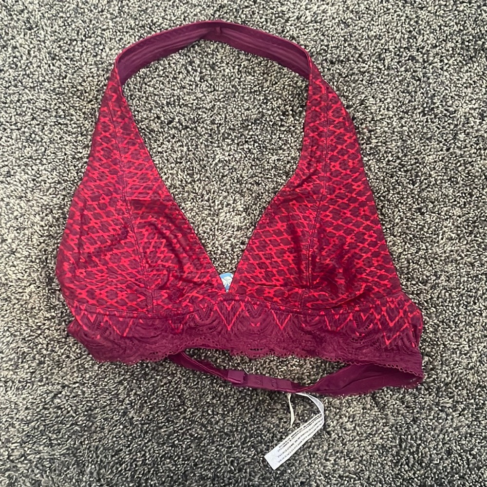 Free People Bralette - size small - berry red - NWT